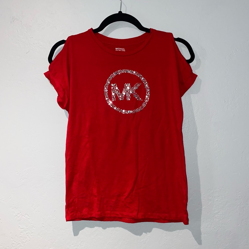 Michael Kors Cold Shoulder Studded Tee